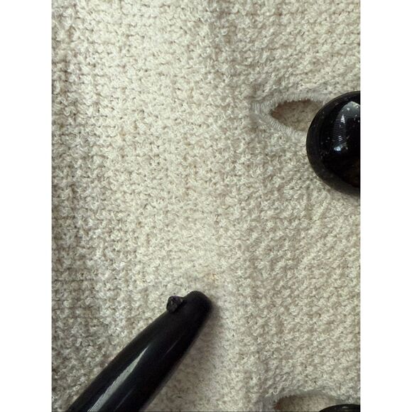 St. John Collection Colorblock Santana Knit Collarless Jacket Ivory & Black Sz 0 - Picture 13 of 14